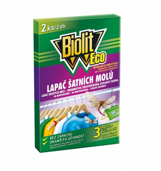 Biolit Eco lapač šatních molů 2ks | Chemické výrobky - Hubiče, odpuz.hmyzu, šampony pro psy Biolit Eco lapač šatních molů 2ks | Chemické výrobky - Hubiče, odpuz.hmyzu, šampony pro psy